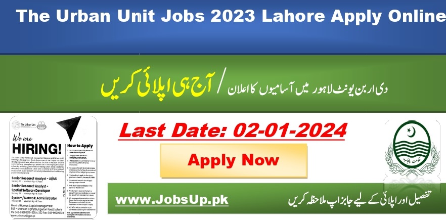 The Urban Unit Punjab Lahore Jobs 2024 JOBSUP PK   Urban Unit Punjab Lahore Jobs 2024 