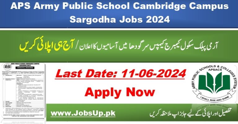 APS Jobs in Sargodha 2024 Punjab Pakistan