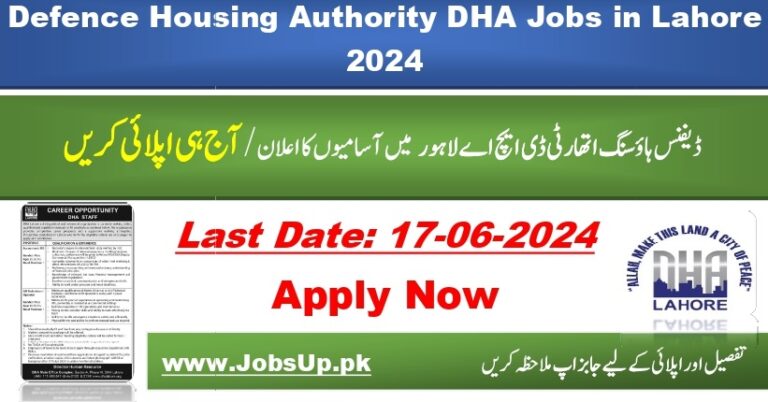 DHA Lahore Jobs in Punjab 2024