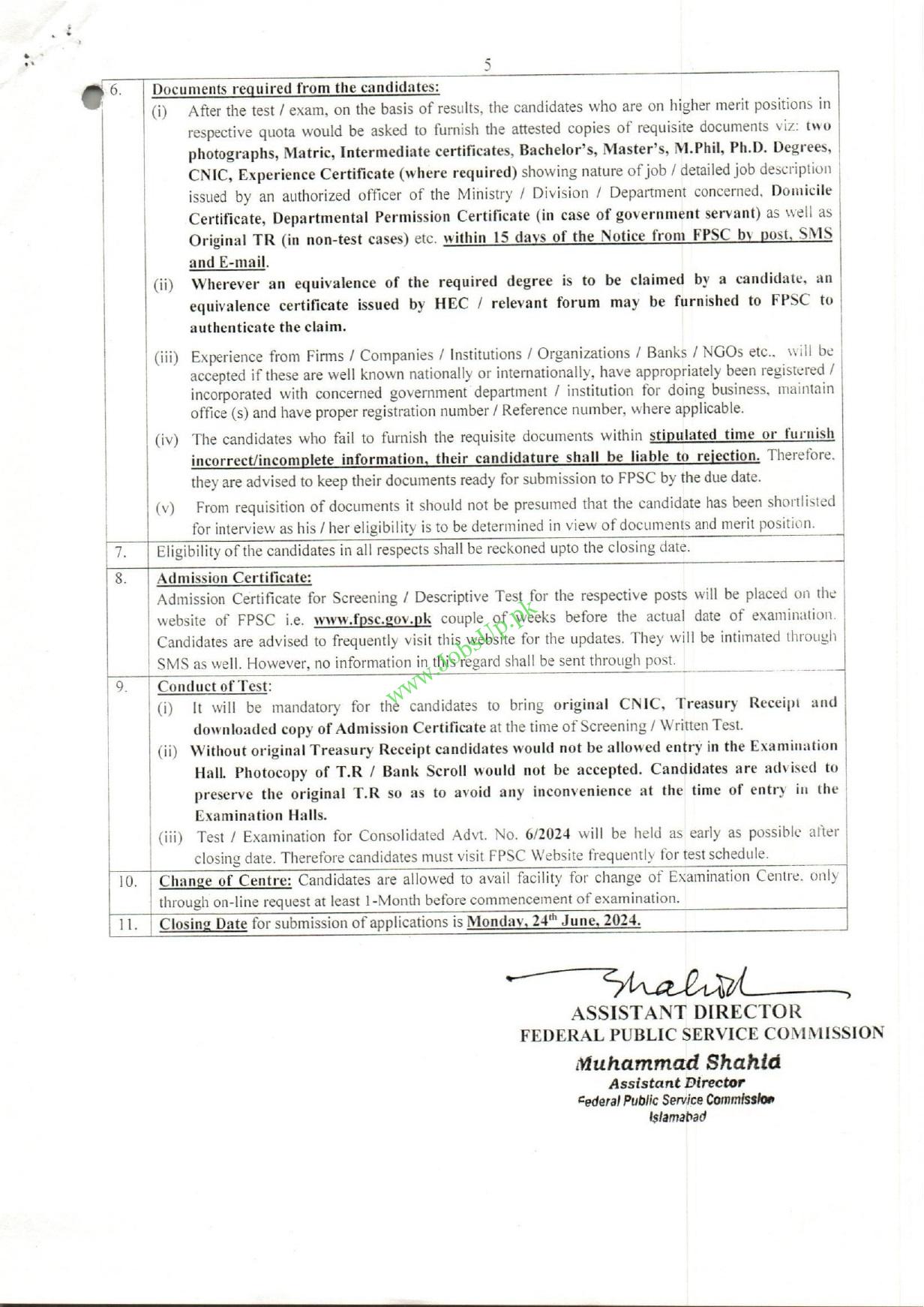 FPSC Jobs May 2024