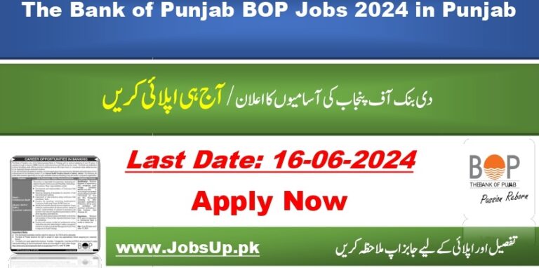 The Bank of Punjab Jobs in Lahore 2024